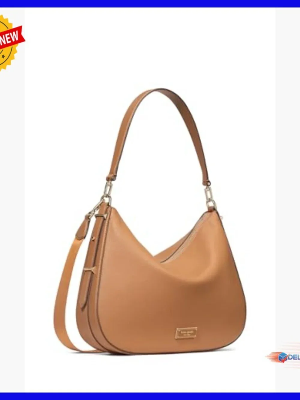 Large Pebbled Leather Hobo Shoulder Bag Zipper Closure